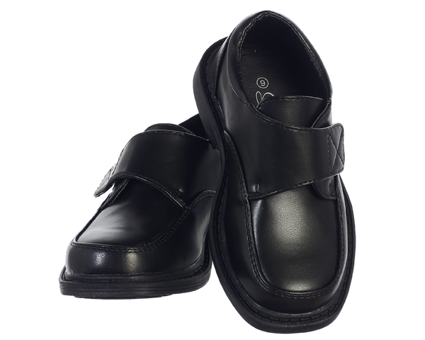 boys black strap shoes