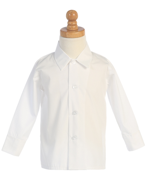 boys white button down dress shirt
