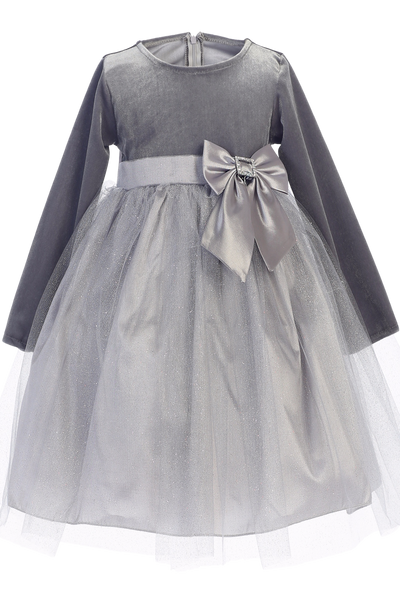 girls silver holiday dress