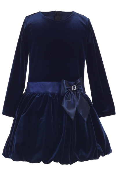 blue velvet girls dress