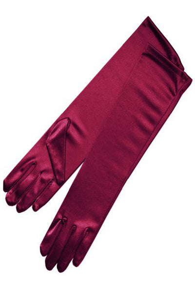burgundy long gloves