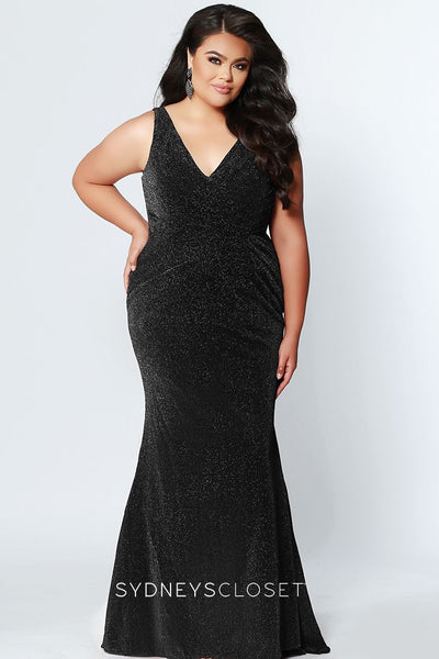 black shimmer dress plus size