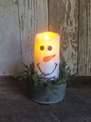 snowman candle
