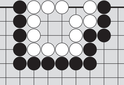 Dia. 2 - A portion of a Go board with 15 black stones and 13 white stones