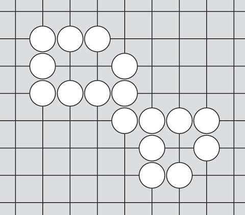 Dia. 9 - A portion of a Go board with 17 white stones