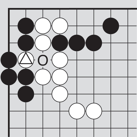 Dia. 2 - A portion of a Go board with 10 black stones and 10 white stones