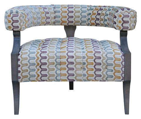 modern custom curved barrel chair contemporary