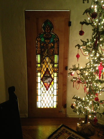 custom hand made stained glass reclaimed wood dorr