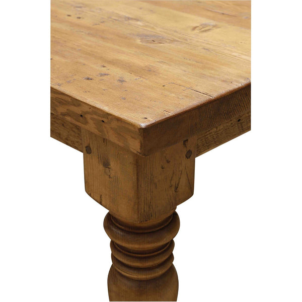 sienna reclaimed wood turned leg dining table – mortise