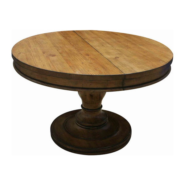 Westport Round Reclaimed Wood Extension Pedestal Table – Mortise & Tenon