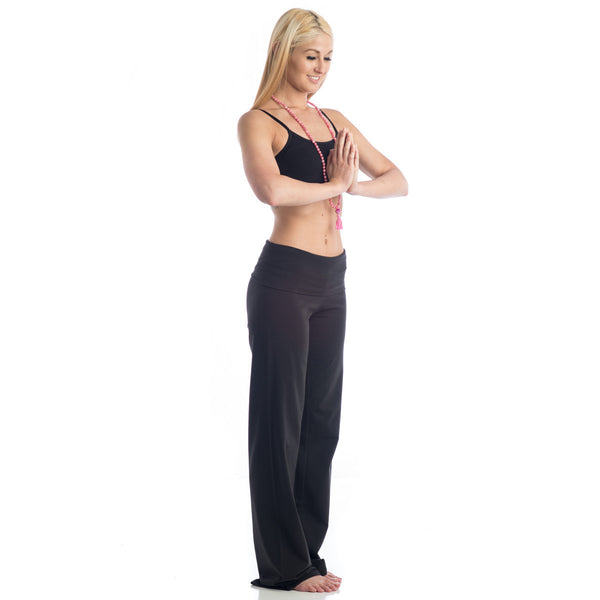 black fold over yoga pants