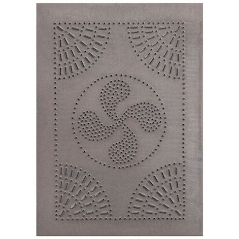4 Punched Tin Panels ~ Handcrafted Primitive Pierced HOMESPUN Design in Blackened Tin