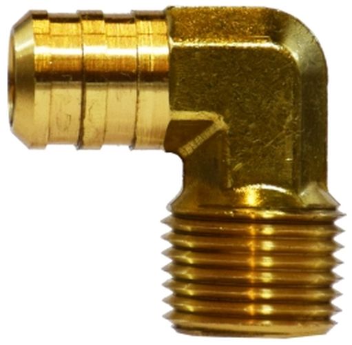 Brass Midland 32-042LF Lead Free Brass Forged Hose Barb 90° Angle Elbow 1 3/8 Hose I.D x 3/8 Male NPTF 