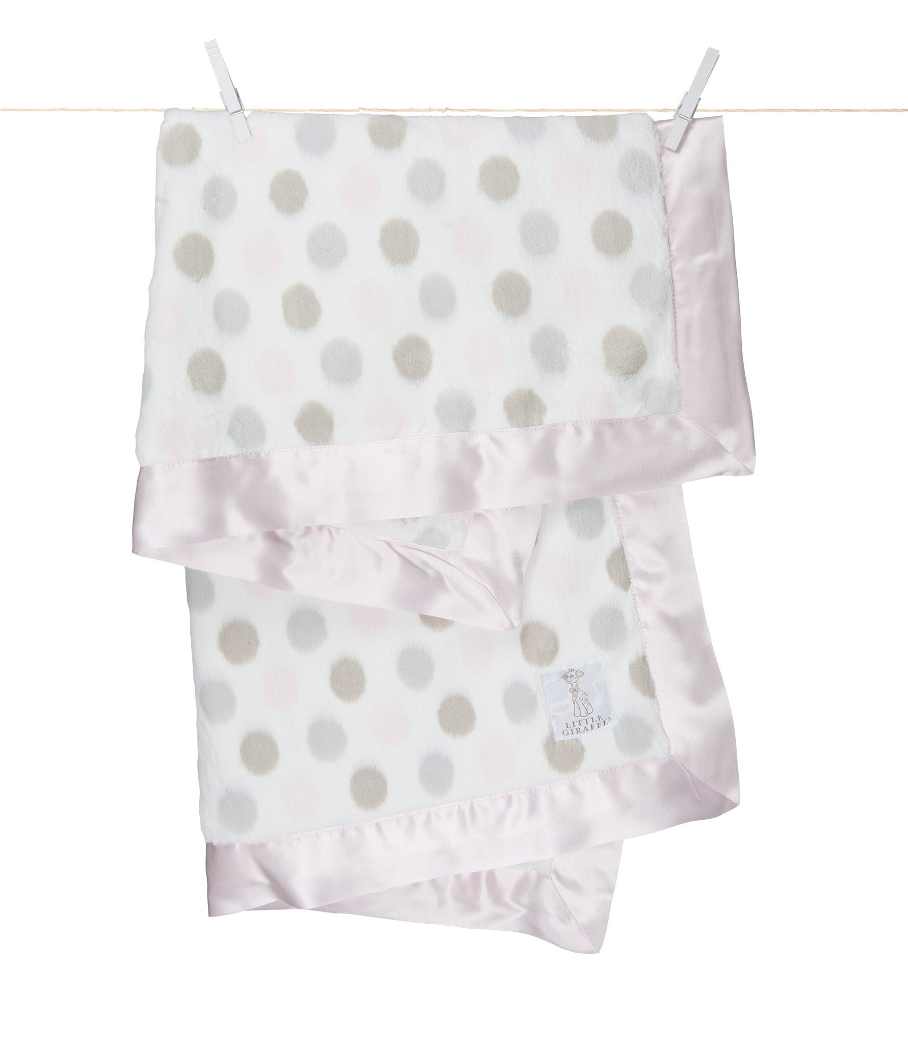 Little Giraffe | Luxe™ Dot Blanket | Pink