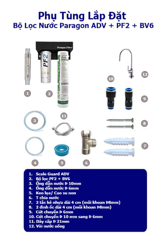 Phụ tùng chuẩn bị để tự lắp đặt bộ lọc nước tại nhà