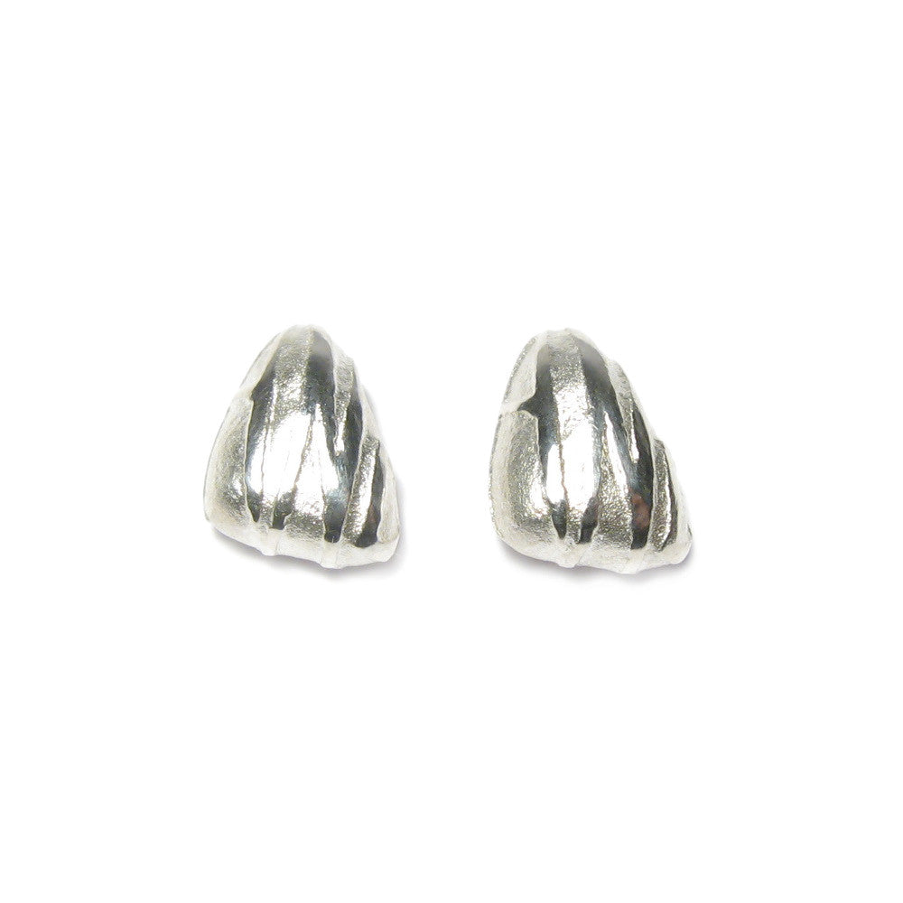 Diana Porter Jewellery contemporary silver pebble etched stud earrings