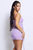 Lilac Double Ruched Front Tie Cami Dress