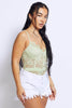 Lime Green Lace Frill Cami Bodysuiit