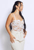 White Lace V Bar Strappy Thong Bodysuit