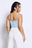 Pastel Blue Cowl Neck Satin Corset Top