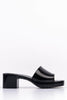 Black Patent Open Toe Mules