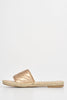 Champagne Quilt Open Toe Espadrille Sliders