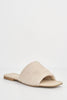 Nude Net Quilted Slip on Square Sliders