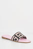 Pink Monogram Elasticated Flat Sliders