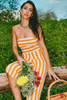 Orange Stripe Bandeau Culotte Jumpsuit