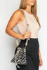 Grey Zebra Faux Pony Hair Bucket Bag