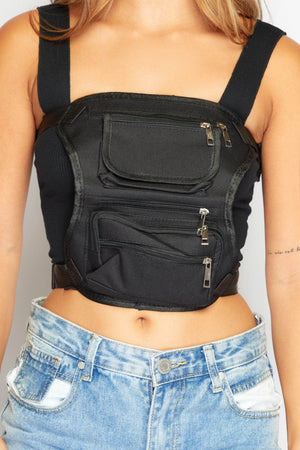 Black Buckle Harness Bum Bag
