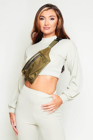 Khaki Nylon Bum Bag