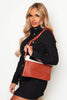 Tan Leather Rectangle Bag with Borg Detail