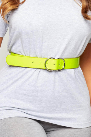 Lime Green Double Circle Buckle Belt