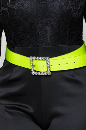 Lime Green Belt with Diamante Buckle