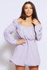 Lilac Nylon Ruched Puff Ball Dress