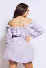 Lilac Nylon Ruched Puff Ball Dress