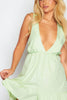 Lime Plunge Tie Back Cami Playsuit