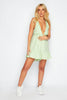 Lime Plunge Tie Back Cami Playsuit