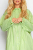Lime Green Collarless Shirt Dress