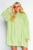 Lime Green Collarless Shirt Dress