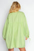 Lime Green Collarless Shirt Dress