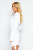 White Linen Bardot Mini Dress with Tie Detailing