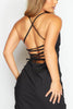 Black Linen Back Strap Mini Dress