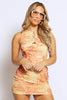Orange Tie Dye Sleeveless Bodycon Dress with Diamante Cut Out