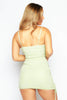 Sage Mesh Double Ruched Mini Cami Dress