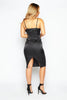 Black Silk Corset V Neck Cami Dress