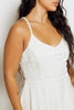 White Velour Cage Back Mini Cami Dress