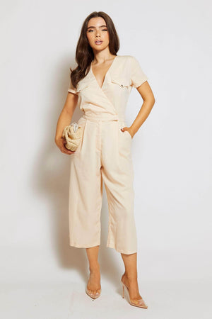 Nude Utility V Neck Jumpsuit