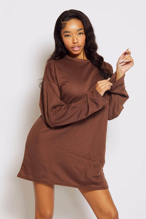 Brown Marl Sweater Dress